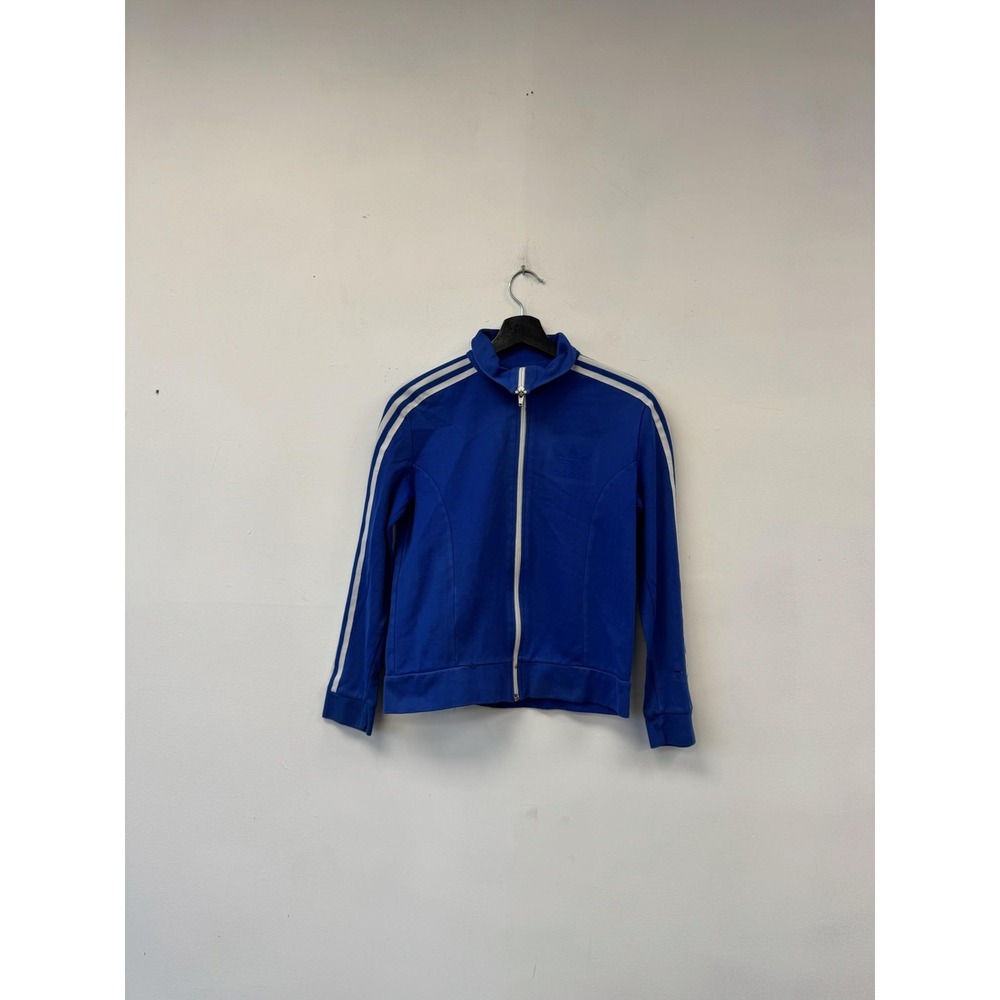 Vintage‎ Adidas Track Jacket Womens Small Blue 3 Stripe Trefoil Full Zip 80s